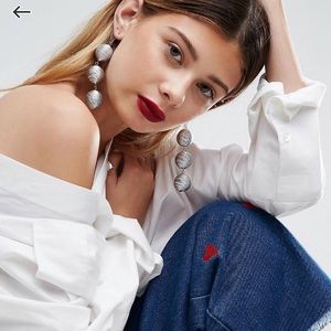 ASOS Metallic Ball Drop Earrings
